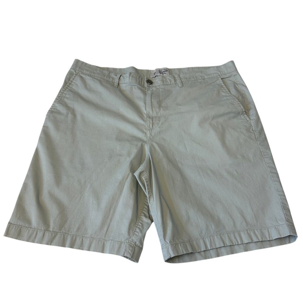 Penguin Men's Chino Shorts Sz 38 Gray Cotton Flat Front Pockets Casual Preppy